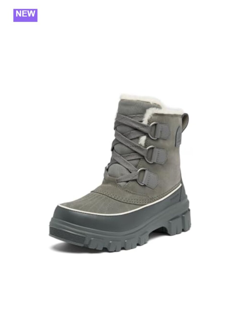 Waterproof Suede Snow Boot with Faux Fur Collar 200g Insulation